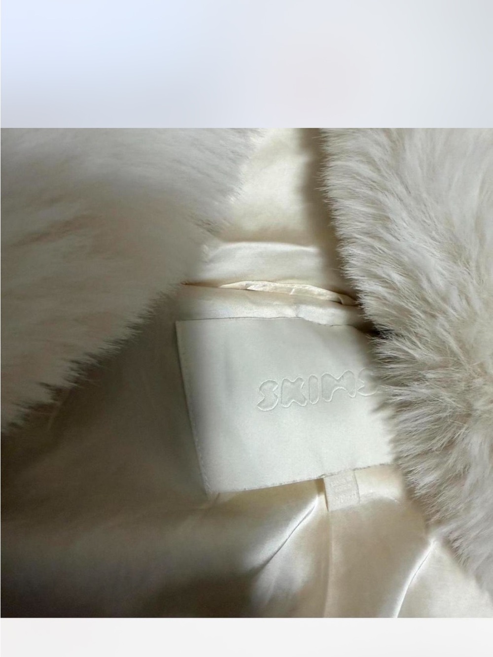 SKIMS Cream Faux Fur Hooded Puffer Coat - Picture 6 of 8